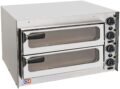 Horno Eléctrico de Pizza Compacto 2 pizza diámetro 35 cm AVEIRO FP35PV con puerta de cristal