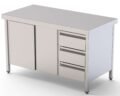 Mesa de Trabajo Acero Inoxidable Central Con Cajones a la Derecha 1800x700x850h mm WTC17018DDR