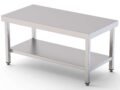 Mesa de Trabajo Acero Inoxidable Baja Central Con 1 Estante 700x700x600h mm WTC270070S1
