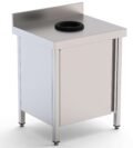 Mesa de Trabajo Acero Inoxidable Mural Con Puerta y Aro Desbarazado 700x600x850h mm WTW160070WD