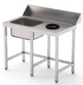 Mesa Acero Inoxidable Para Lavavajillas De Prelavado 1 Cubeta Sin Estante 1100x750x850h mm IS17511DWIN0S0