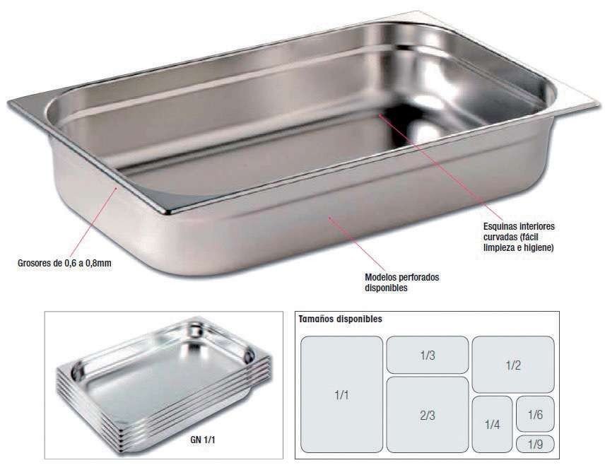 Tapas Cubetas GN Acero Inoxidable de GN1/6 PEKIN GNCH37 (re.10635)