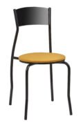 Silla Interior Armazón Plastificado Negro y Asiento Tapizado ASIA TAP