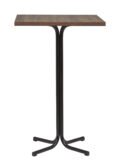 Mesa Alta Interior  Armazón Plastificado Negro con Tablero de Melamina Nogal 60x60 cm TRUJILLO NOG