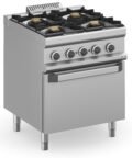 Cocina a gas 4 fuegos 4x5,5 Kw con Horno Eléctrico Estático MFB77FEXS MAGISTRA PLUS 700