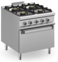 Cocina a gas 4 fuegos 4x5,5 kW con Horno Eléctrico MFB98FEXXS MAGISTRA PLUS 900